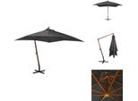 Vidaxl Ampelschirm Mit Mast Anthrazit 3X3 M Massivholz Tanne - Ombrelloni E Parasole