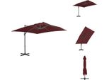 Vidaxl Ombrellone A Semaforo Con Palo In Alluminio Rosso Bordeaux 400X300 Cm - Ombrelloni E Tende Da Sole