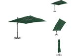 Vidaxl Ombrellone A Semaforo Con Palo In Alluminio 400 X 300 Cm Verde - Ombrelloni E Tende Da Sole