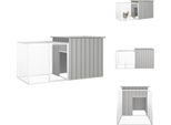 Vidaxl Gabbia Per Polli Grigia 200X91X100 Cm Acciaio Zincato - Habitat E Recinti Per Piccoli Animali