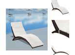 Vidaxl Lettino Pieghevole Con Cuscino In Poly Rattan Marrone - Lettini Prendisole