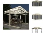 Vidaxl Padiglione Con Zanzariera E Luci Led 3X3X2,73M Bianco Crema - Padiglioni E Tende Per Feste