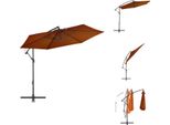 Vidaxl Ombrellone A Semaforo Con Palo In Alluminio Rosso Terracotta 300 Cm - Ombrelloni E Tende Da Sole