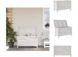 Vidaxl Cassapanca Da Giardino Bianca 99X49,5X58,5 Cm In Legno Massiccio Di Abete - Cassette Da Giardino