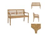 Vidaxl Panca Da Giardino Batavia 120 Cm In Teak - Panche Da Giardino