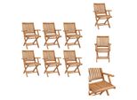 Vidaxl Sedie Da Giardino Pieghevoli 6 Pz. Legno Massiccio Teak - Sedie Da Giardino