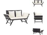 Vidaxl Panca Da Giardino Con Cuscini 176 Cm In Poly Rattan Nero - Panche Da Giardino
