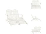 Vidaxl Panca Da Giardino Adirondack A 2 Posti Con Poggiapiedi In Legno Di Abete Bianco - Sedie Da Giardino