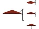 Vidaxl Ombrellone A Parete Con Asta In Metallo 300 Cm Rosso Terracotta - Ombrelloni E Tende Da Sole