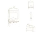 Vidaxl Panchina Da Giardino 122 Cm In Ferro Bianco Antico - Panchine Da Giardino