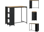 Vidaxl Tavolo Da Bar Con Ripiano Nero 120X60X110 Cm In Poly Rattan - Tavoli Da Pranzo