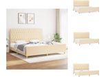 Vidaxl Struttura Letto Con Testiera In Tessuto Crema 200X200 Cm - Letti E Strutture Letto