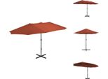 Vidaxl Ombrellone Con Palo In Alluminio 460X270 Cm Rosso Terracotta - Ombrelloni E Tende Da Sole