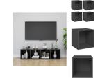 Vidaxl Mobili Tv 4 Pz. Grigio 37X35X37 Cm Materiale A Base Di Legno - Mobili Tv