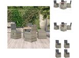 Vidaxl Set Da Pranzo Da Giardino 5 Pezzi Con Cuscini In Poly Rattan Grigio - Sedie Da Giardino