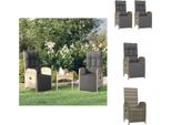 Vidaxl Sedia Relax Da Giardino Con Cuscino 2 Pz. Poli Rattan Grigio - Sedie Da Giardino