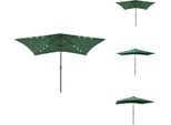 Vidaxl Ombrellone Con Led E Palo In Acciaio Verde 2X3 M - Ombrelloni E Tende Da Sole