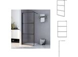 Vidaxl Schermo Doccia Per Cabina Doccia Esg Vetro Chiaro Nero 115X195 Cm - Schermi Doccia