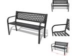 Vidaxl Panchina Da Giardino 118 Cm In Acciaio Nero - Panchine Da Giardino