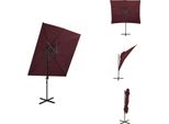 Vidaxl Ombrellone A Sbalzo Rosso Bordeaux 250X250 Cm Con Ventilazione - Ombrelloni E Tende Da Sole