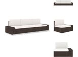 Vidaxl Divano Modulare A 3 Posti In Rattan Marrone - Elementi Per Divani Da Giardino