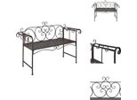 Vidaxl Panchina Da Giardino 132 Cm In Acciaio Marrone Antico - Panchine Da Giardino