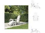 Vidaxl Sedia Da Giardino Adirondack Con Poggiapiedi Hdpe Bianco - Sedie Da Giardino