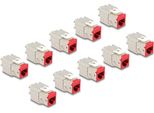 Delock - Modulare Eingabe - Werkzeugfrei - Cat 6A - Stp - 39,5 Mm - RJ-45 - Rot (88115)