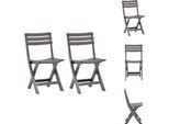 Vidaxl Sedie Da Giardino Pieghevoli 2 Pz. Plastica Moka - Sedie Da Giardino