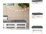 Vidaxl Sgabello Da Giardino Con Cuscino 2 Pz. Pino Massiccio Bianco - Elementi Di Divano Da Giardino