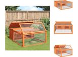 Vidaxl Conigliera Marrone 117,5X97X47,5 Cm In Legno Di Pino Massiccio - Habitat E Recinti Per Piccoli Animali