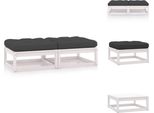 Vidaxl Poggiapiedi Da Giardino Con Cuscino 2 Pz. Legno Di Pino Massiccio - Elementi Per Divani Da Giardino