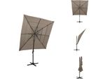 Vidaxl Ombrellone Con Palo In Alluminio A 4 Strati Taupe 250X250 Cm - Ombrelloni E Tende Da Sole