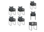Vidaxl Sedie Da Giardino 4 Pezzi Con Cuscino In Poly Rattan Nero - Sedie Da Giardino
