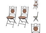 Vidaxl Sedie Da Bistrot 2 Pz. Pieghevoli In Terracotta - Sedie Da Giardino