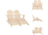 Vidaxl Panca Da Giardino Adirondack A 2 Posti Con Poggiapiedi In Legno Di Abete - Sedie Da Giardino