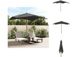 Vidaxl Ombrellone Con Palo In Legno Antracite 300X300X273 Cm - Ombrelloni E Tende Da Sole