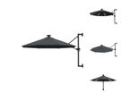 Vidaxl Ombrellone A Parete Con Asta In Metallo A Led 300 Cm Antracite - Ombrelloni E Tende Da Sole