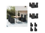 Vidaxl Set Da Pranzo Da Giardino 5 Pezzi Con Cuscini In Poly Rattan Nero - Sedie Da Giardino