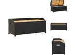 Vidaxl Panca Con Vano Portaoggetti 120 Cm In Poly Rattan Nero - Panche Da Giardino