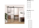 Vidaxl Porta Scorrevole Con Ferramenta 90X205 Cm Esg Vetro E Alluminio - Porte D'ingresso