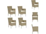 Vidaxl Sedie Da Pranzo Da Giardino 4 Pz. Poly Rattan Beige - Sedie Da Giardino