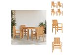 Vidaxl Sedie Da Giardino 4 Pezzi Impilabili 56,5X57,5X91 Cm In Legno Massiccio Teak - Sedie Da Giardino