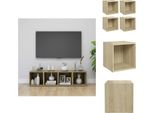 Vidaxl Mobili Tv 4 Pezzi Rovere Sonoma 37X35X37 Cm Materiale A Base Di Legno - Mobili Tv