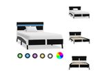 Vidaxl Struttura Letto Con Led In Pelle Finta Nera 90X200 Cm - Letti E Strutture Letto
