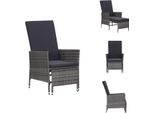 Vidaxl Sedia A Sdraio Da Giardino Con Cuscini In Poly Rattan Grigio - Sedie Da Giardino
