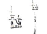 Vidaxl Tiragraffi Per Gatti In Sisal 230-250 Cm Stampa Zampe Grigio - Tiragraffi