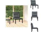 Vidaxl Sedia Da Giardino Con Cuscini In Poly Rattan Nero E Grigio - Elementi Per Divani Da Giardino