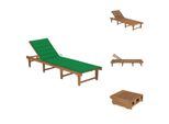 Vidaxl Lettino Prendisole Pieghevole Con Cuscino In Legno Massiccio Di Acacia - Lettini Prendisole