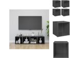 Vidaxl Mobili Tv 4 Pz. Grigio Lucido 37X35X37 Cm Materiale A Base Di Legno - Mobili Tv